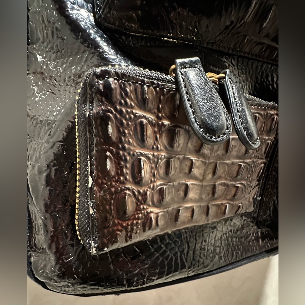 Brahmin Black and Brown Croc-Embossed Crossbody Bag - Picture 6 of 13